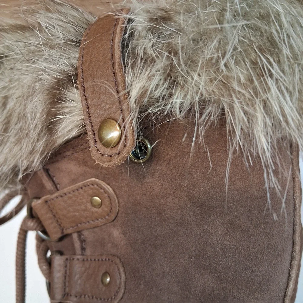 Sorel Joan of Arctic Faux Fur Waterproof Suede Leather Boots‎ Women's Size 6